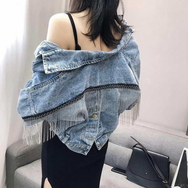 Vintage Denim Loose Coat Women