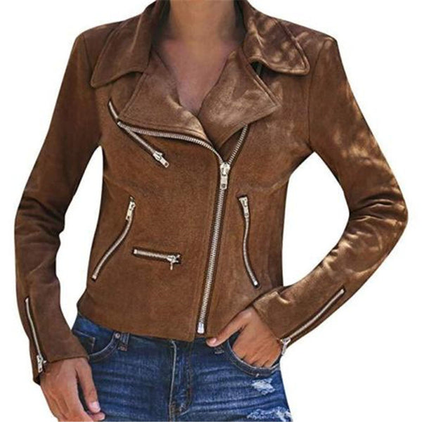 Suede Leather Jacket Women