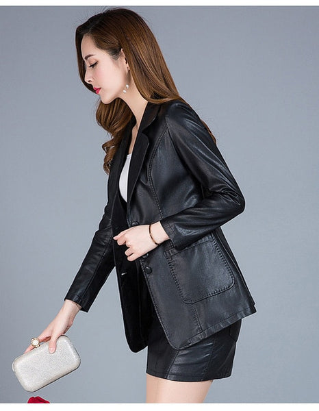 Long Leather Jacket Women