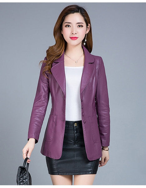 Long Leather Jacket Women