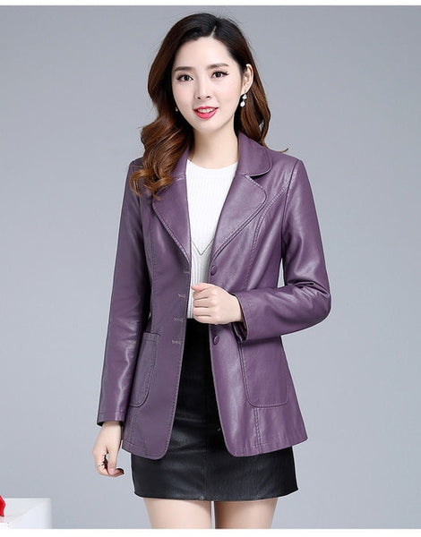 Long Leather Jacket Women