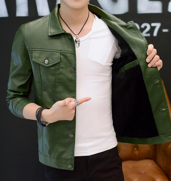 Caual Leather Jacket Men