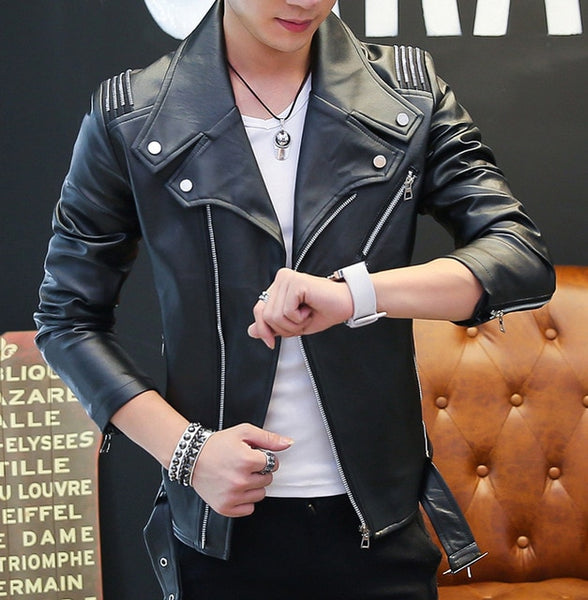 Leather Casual Slim Thick Jacket Men