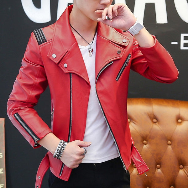 Leather Casual Slim Thick Jacket Men