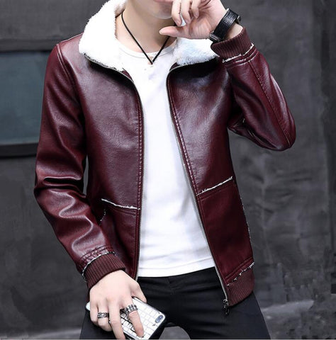 Leather Casual Jacket Men