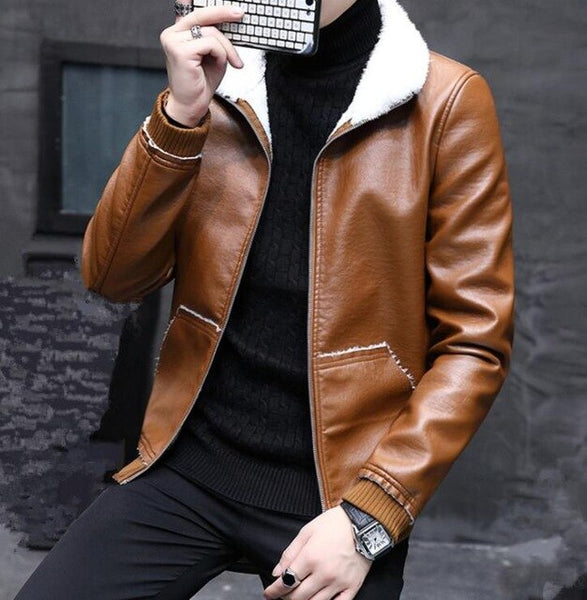 Leather Casual Jacket Men