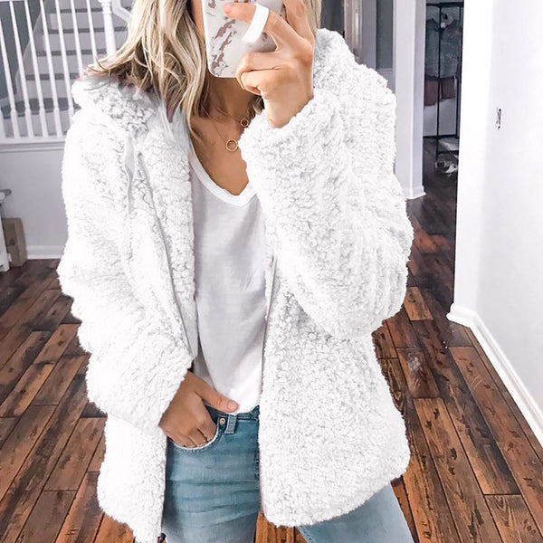 Soft Flee Warm Hooded Jacket Women
