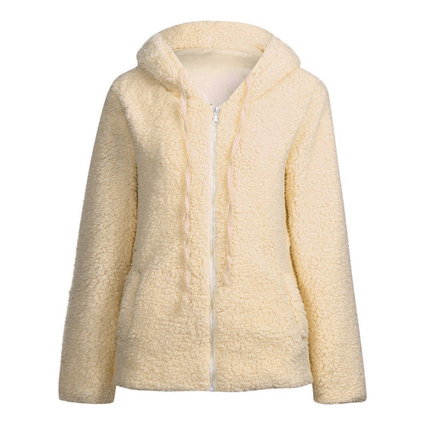 Soft Flee Warm Hooded Jacket Women