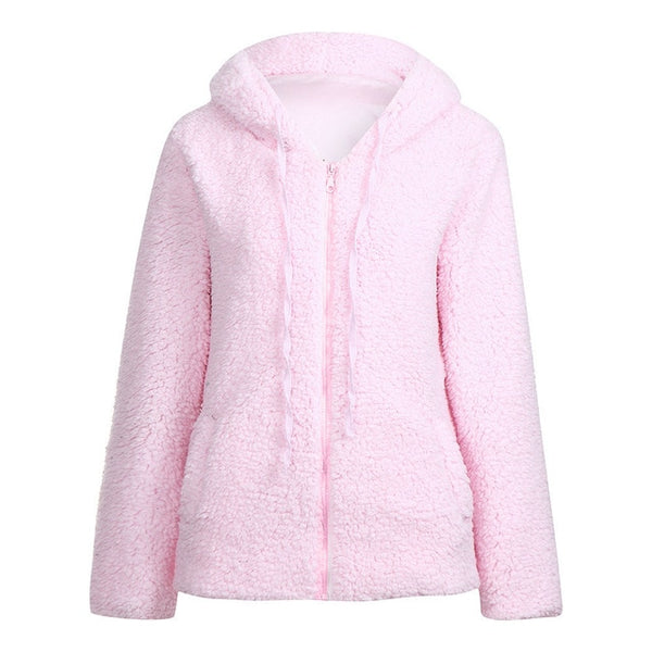 Soft Flee Warm Hooded Jacket Women