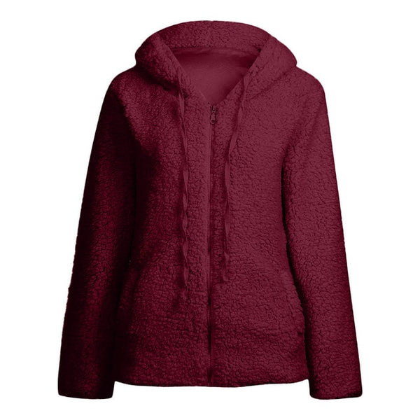 Soft Flee Warm Hooded Jacket Women