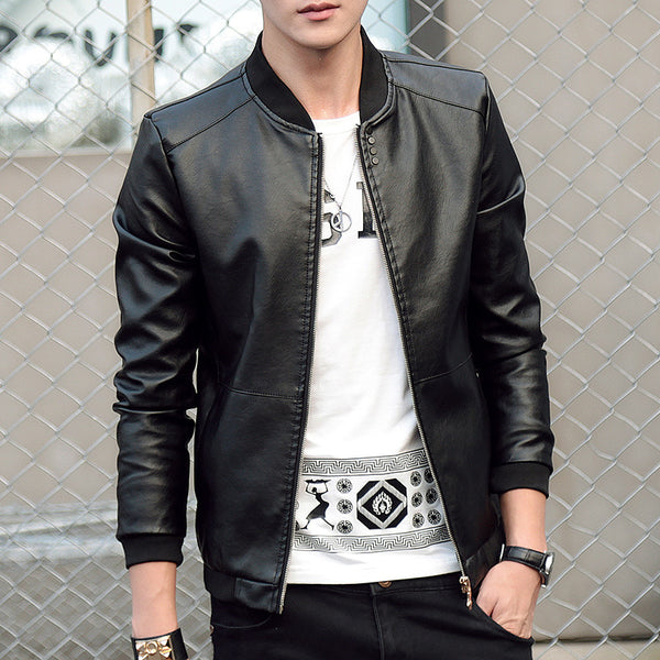 Autumn Winter Leather Coat Men