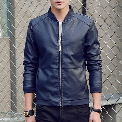 Autumn Winter Leather Coat Men