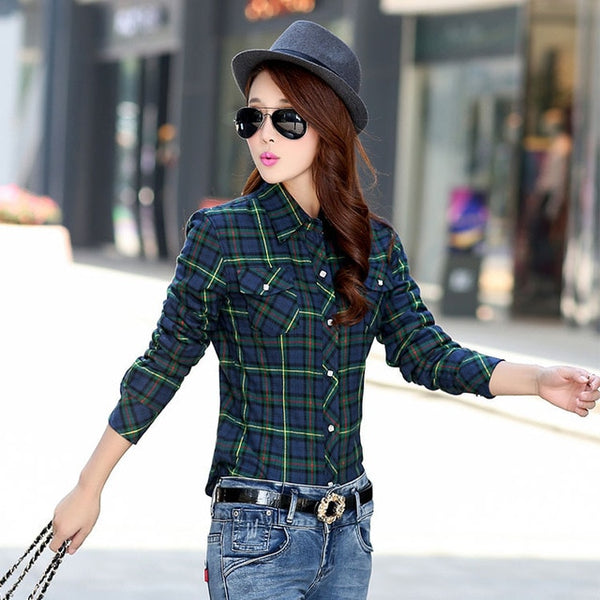 Velvet Jacket Plaid Shirt Style Women