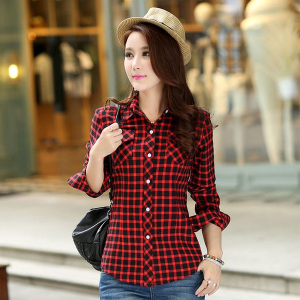 Velvet Jacket Plaid Shirt Style Women