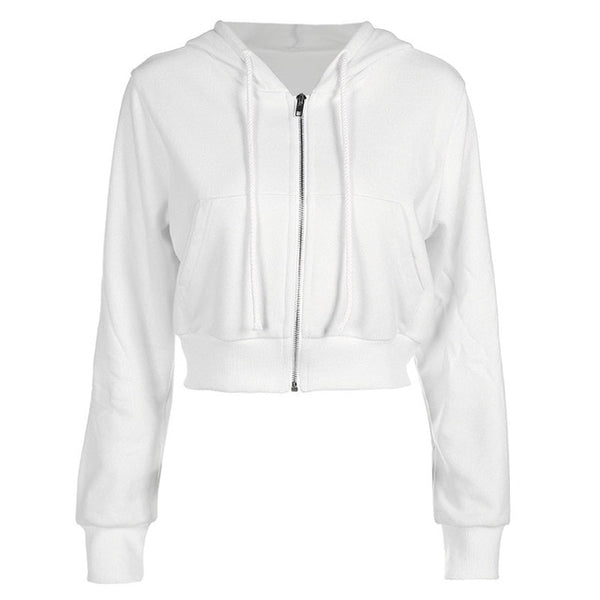White Hooded  Jackets Women