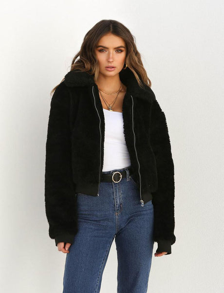 Warm Teddy Bear Long Sleeve Fleece Jackets Women