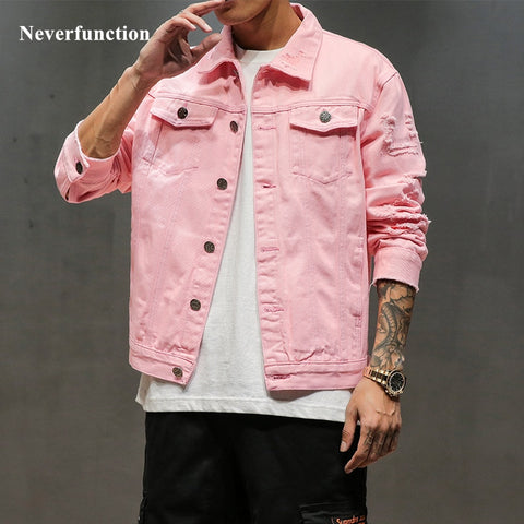 Plus Size 5XL Pink  Denim Coat