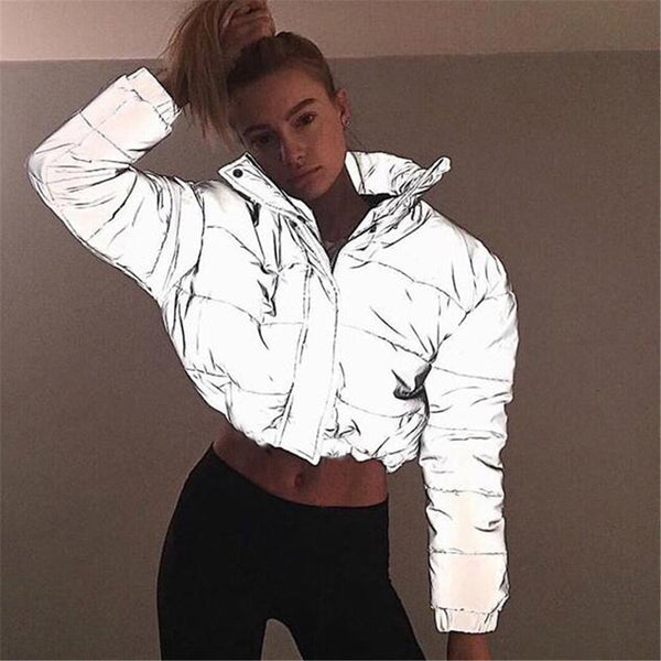 Reflector Cotton-Padded High Waist Jacket  Women