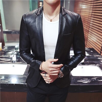 Suit Slim Leather Jacket