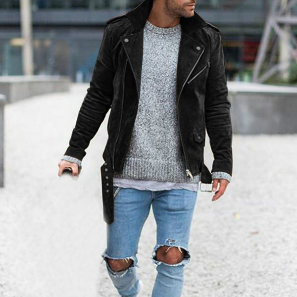 Long Sleeve Suede Fabric jacket Men
