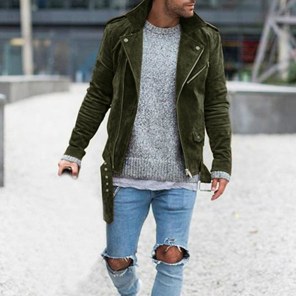 Long Sleeve Suede Fabric jacket Men