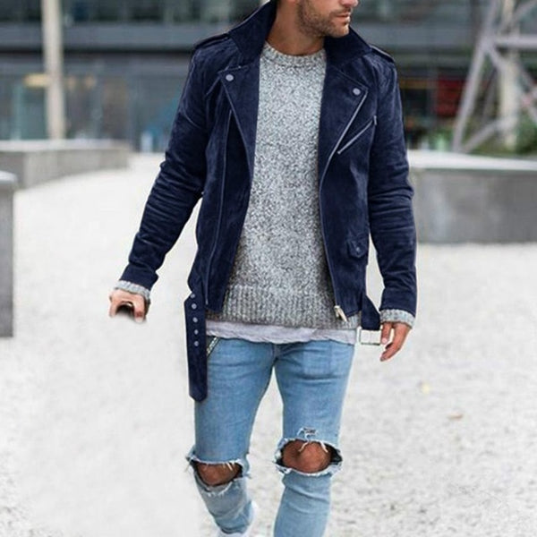 Long Sleeve Suede Fabric jacket Men